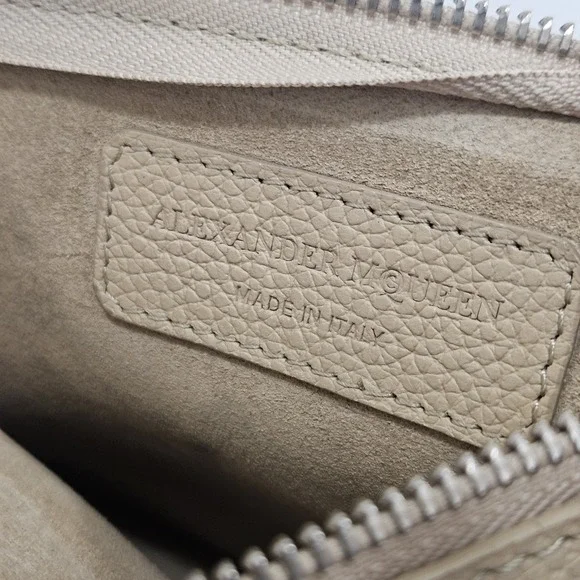 Alexander McQueen Skull Shoulder Tan Pebbled Leather Tote Bag